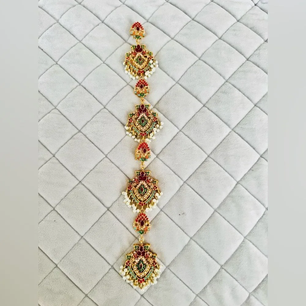 BRIDAL PAKISTANI INDIAN JEWELRY ELAYNA PUNJABI PARANDA HAIR ACCESSORIES